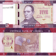 5 Dollars 2016 Libéria