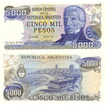 5000 Pesos 1977 Argentína