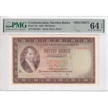500 Korún 1946 Československo - séria F (PMG certifikácia)