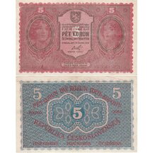 5 Koruna 1919 Československo - Chybotlač Č 187 bez bodky