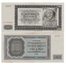 1000 Korún 1942 Protektorát Čechy a Morava - séria Fa