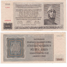 5000 Korún 1944 Protektorát Čechy a Morava - séria A