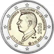 2 EURO Luxembursko 2026 - Narodeniny Guillaumea