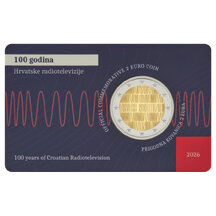 2 EURO Chorvátsko 2026 - 100 rokov rádia a televízie - coincard
