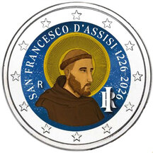 2 EURO Taliansko 2026 - František z Assisi - kolorovaná