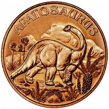 Medená minca Apatosaurus 1 Unca