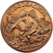 Medená minca Stegosaurus 1 Unca