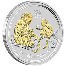 1 Dollar Austrália 2016 - Rok Opice (Gilded Edition)