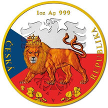 2 Dollars Niue 2020 - Český lev (pozlátená)