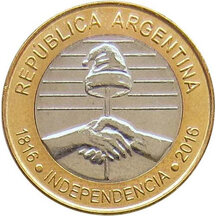 2 Pesos Argentína 2016 - Nezávislosť