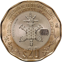20 Pesos Mexico 2023 - Vojenská akadémia
