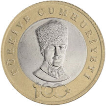 5 Lira Turecko 2023 - 100. výročie republiky