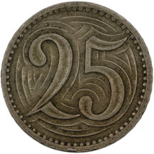 25 Halier Československo 1933