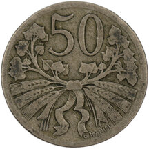 50 Halier Československo 1922