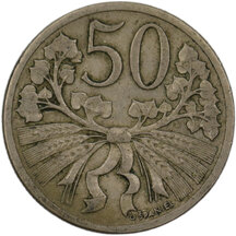 50 Halier Československo 1922