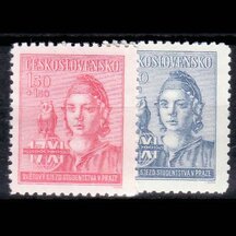 Séria známok Československo 1945 - Zjazd študentov