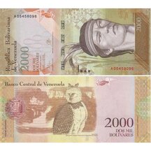 2000 Bolívares 2016 Venezuela