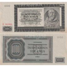 1000 Korún 1942 Protektorát Čechy a Morava - séria Jb