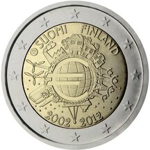 2 EURO Fínsko 2012 - 10. rokov Euro meny