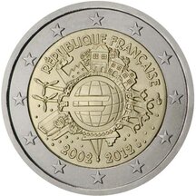 2 EURO Francúzsko 2012 - 10. rokov Euro meny