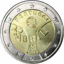 2 EURO Portugalsko 2014 - 40. výročie Karafiátovej revolúcie