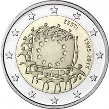 2 EURO Estónsko 2015 - EU vlajka
