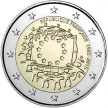 2 EURO Francúzsko 2015 - EU vlajka