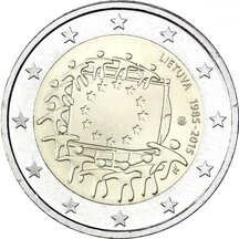 2 EURO Litva 2015 - EU vlajka