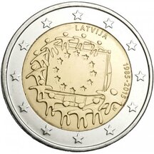 2 EURO Lotyšsko 2015 - EU vlajka