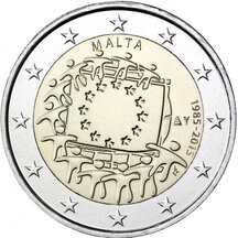2 EURO Malta 2015 - EU vlajka