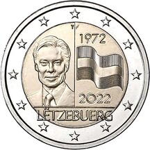2 EURO Luxembursko 2022 - Vlajka Luxemburska