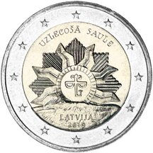 2 EURO Lotyšsko 2019 - Národný znak