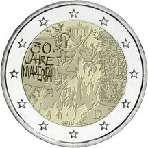 2 EURO Nemecko 2019 - Berlínský múr F