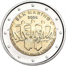 2 EURO San Maríno 2008 - Európsky rok medzikultúrneho dialógu