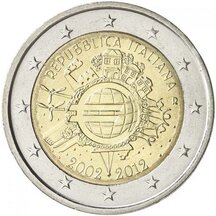 2 EURO Taliansko 2012 - 10. rokov Euro meny