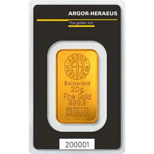 Zlatá tehlička Argor-Heraeus 20 g