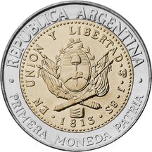 1 Peso Argentína 2013 - Prvá minca