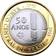 1 REAL Brazília 2015 - Národná banka
