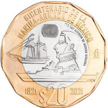 20 Pesos Mexico 2021 - Námorníctvo