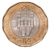 20 Pesos Mexico 2021 - Zánik Tenochtitlanu