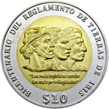 10 Pesos Uruguayos Uruguaj 2015 - Pozemkové nariadenie