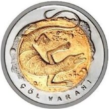 1 Lira Turecko 2015 - Púštny varan