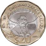 20 Pesos Mexico 2019 - Emiliano Zapata