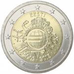 2 EURO Estónsko 2012 - 10. rokov Euro meny