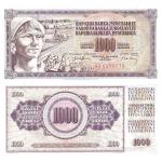 1000 Dinara 1974 Juhoslávia
