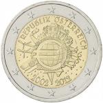 2 EURO Rakúsko 2012 - 10. rokov Euro meny