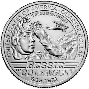25 Cent USA 2023 - Bessie Coleman
Klicken Sie zur Detailabbildung.