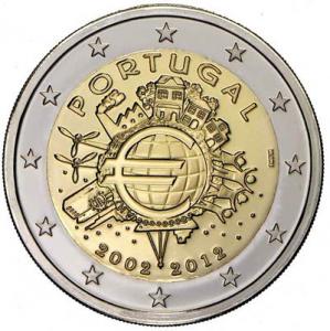 2 EURO Portugalsko 2012 - 10. rokov Euro meny
Klicken Sie zur Detailabbildung.