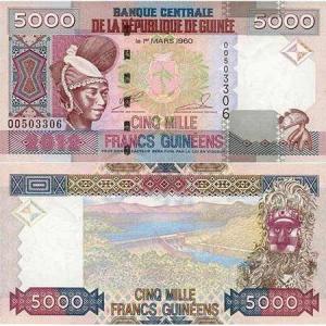 5000 Francs 2012 Guinea
Click to view the picture detail.