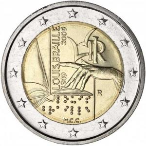 2 EURO - Bicentenary of the birth of Louis Braille 2009
Click to view the picture detail.